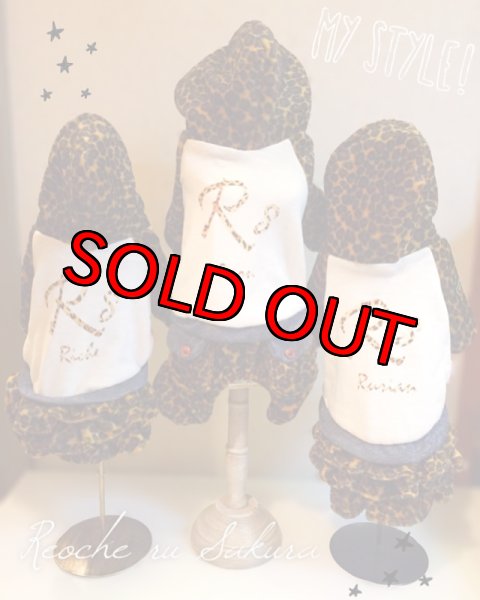 画像2: 【名前入り】ヒョウ柄デニムカバーオール・ワンピース (2)