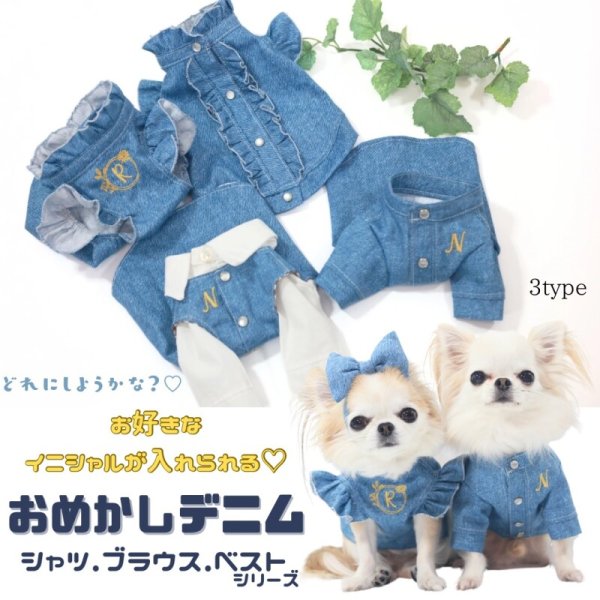 画像1: おめかしデニム　シャツ、ブラウス、ベストシリーズ (1)