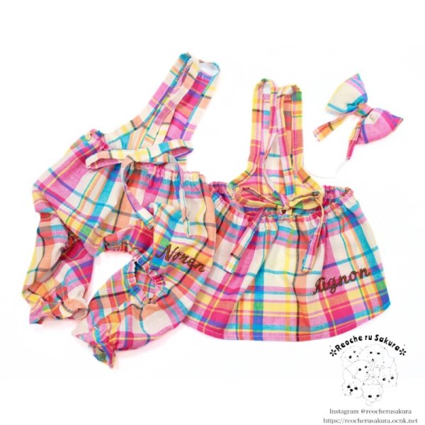 画像9: マドラスチェック　キャミスカート&パンツ (9)