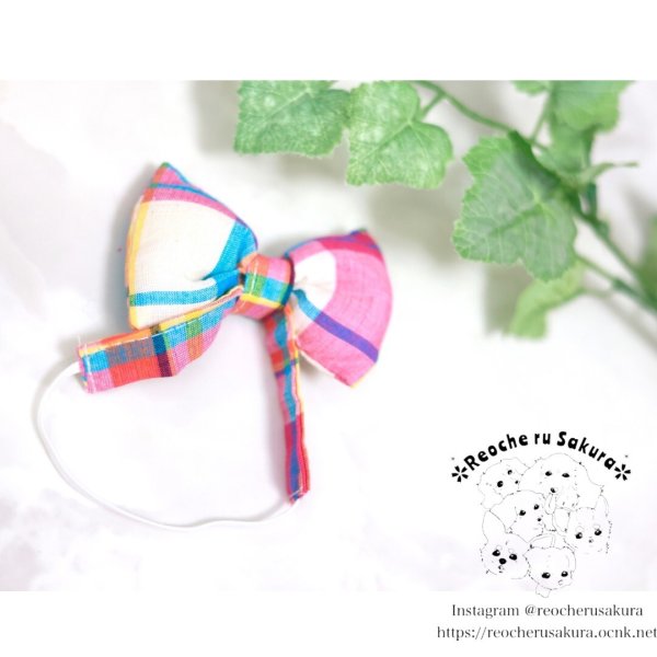 画像2: マドラスチェックカチューシャ (2)