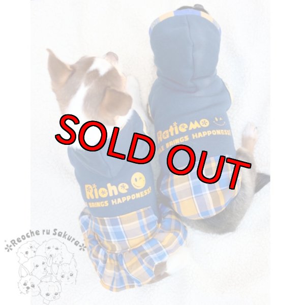 画像2: 【名入れ】Smileチェックポケットペアルック (2)